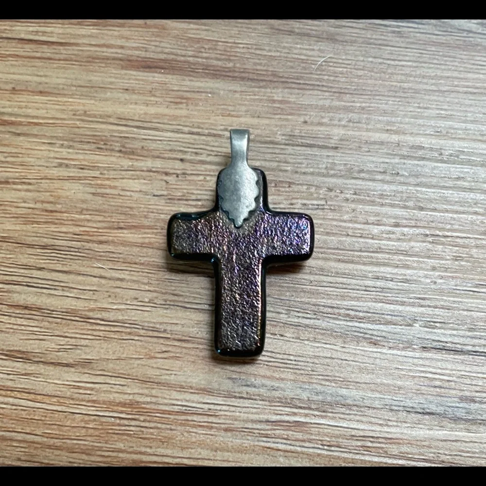 Handmade Glass Cross -  FREE with purchase! (See details) - Picture 3 of 3